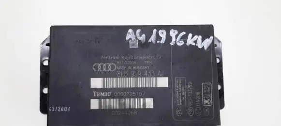 Audi A4 S4 B6 8E 8H Comfort/convenience module 00007251B7 00244068