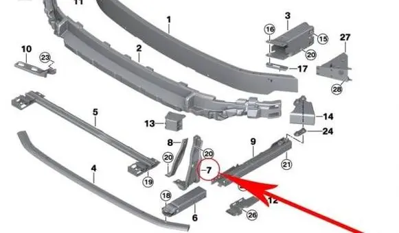 BMW X1 F48 F49 Radiator mount bracket 7301585