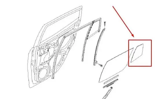 KIA Picanto Rear door window glass 8342707010