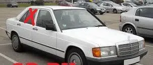 Mercedes-Benz 190 W201 Rear door window glass A2017300318