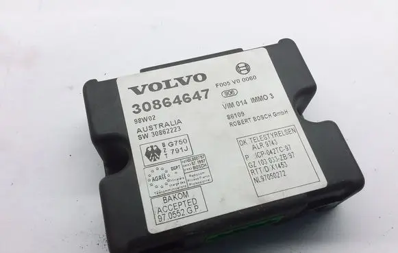 Volvo S40, V40 Immobilizer control unit/module 30864647 F005V00060