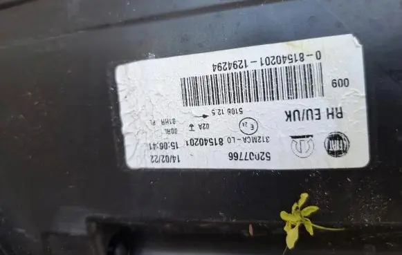 Fiat 500 Front fog light 52007766