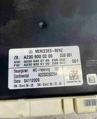 Mercedes-Benz SL R230 Suspension control unit/module A2309000200