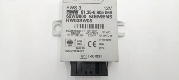 BMW 3 E46 Immobilizer control unit/module 61356905669 6905669