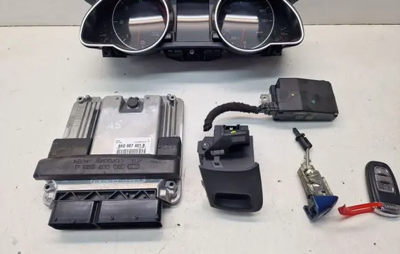 Audi A5 8T 8F Engine ECU kit and lock set 8K0907401B 0281014722 8T0920981B
