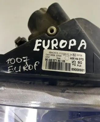 Peugeot 1007 Headlight/headlamp 964499718005 9644997180 89008981