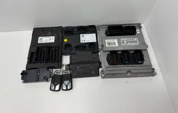 Audi Q7 4M Engine ECU kit and lock set 059907309B 0281030218 4M0907401