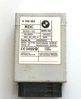 BMW 7 E65 E66 Tire pressure control unit 6769053 400055502 43392MHZ