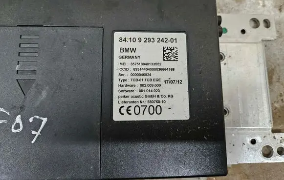 BMW 5 GT F07 Phone control unit/module 9293242 357510040133552 0000046924