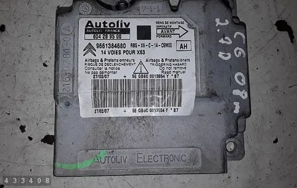 Citroen C6 Airbag control unit/module 9661384680 604289500