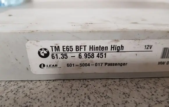 BMW 7 E65 E66 Door control unit/module 61356958451
