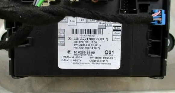 Mercedes-Benz S W221 Door control unit/module A2219009903