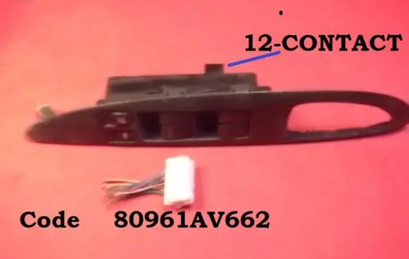 Nissan Primera Electric window control switch 80961AV662
