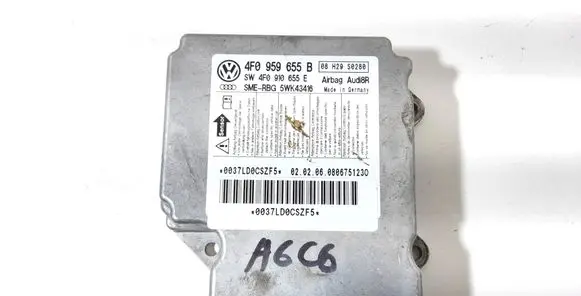 Audi A6 S6 C6 4F Airbag control unit/module 4F0959655B 4F0910655E 5WK43416