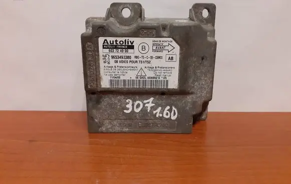 Peugeot 307 Airbag control unit/module 603724900 9653493380