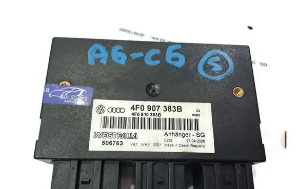 Audi A6 S6 C6 4F Tow bar trailer control unit/module 4F0907383B 506763
