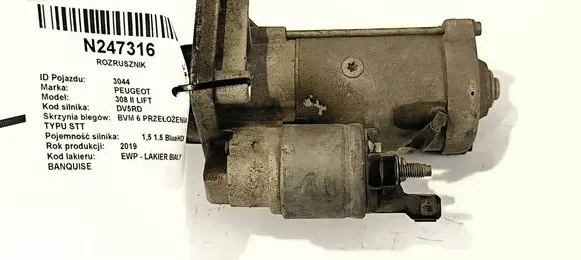 Peugeot 308 Starter motor 9832577880
