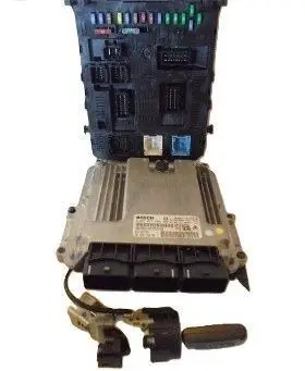Peugeot 407 Engine ECU kit and lock set 9662633480