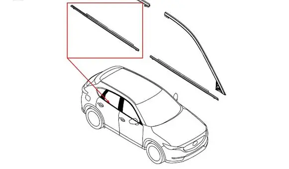 Mazda CX-5 II Rear door windshield rail KB7W50660C