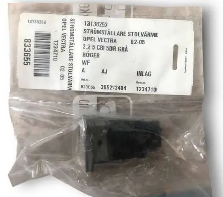 Opel Insignia A Seat heating switch 13138252 35523404 225CB5DRGRA