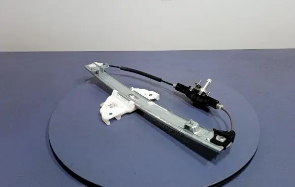 Rear door window regulator with motor