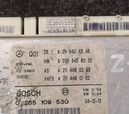 Mercedes-Benz E W211 ESP (stability system) control unit A2115404345 A0355456032 A0255456032