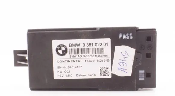 BMW 7 G11 G12 Seat control module 9381022 07014107 A2C7514420000