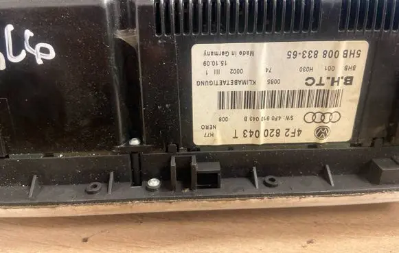 Audi A6 S6 C6 4F Climate control unit 4F2820043T 5HB00883365 4F0910043B