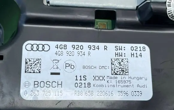 Audi A6 S6 C7 4G Speedometer (instrument cluster) 4G8920934R 0263725115