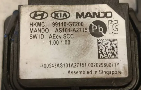 Hyundai Ioniq 5 Distronic sensor radar 99110G7200 AS101A2715 760543AS101A2713
