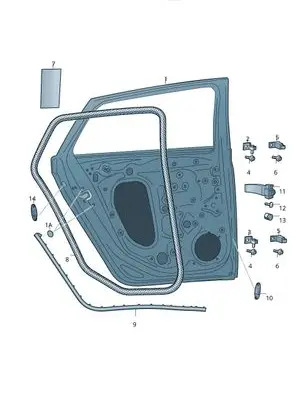 Skoda Kamiq Rubber seal rear door 654839698
