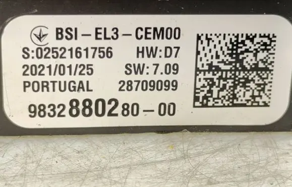 Opel Corsa F BSM Control unit 9832880280 0252161756 28709099
