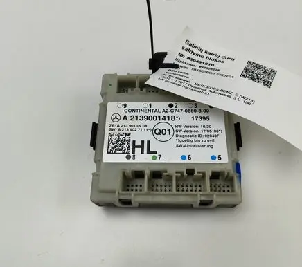 Mercedes-Benz E W213 Door control unit/module A2139001418 A2139010908