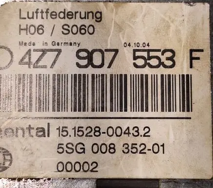 Audi A6 Allroad C5 Suspension control unit/module 4Z7907553F 5SG00835201 15152800432