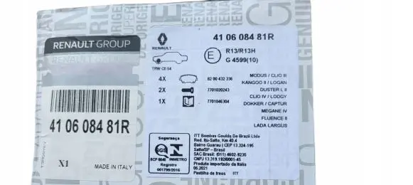 Renault Dacia Duster Brake pads (rear) 