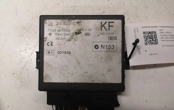 Opel Zafira A Comfort/convenience module 24437076 021838 F005V00155