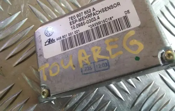 Volkswagen Touareg I ESP acceleration yaw rate sensor 7E0907652 10098503034