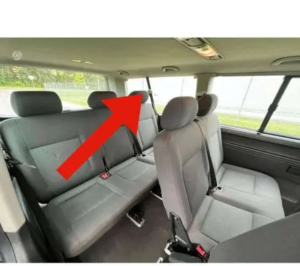 Volkswagen Transporter - Caravelle T5 Third row seat belt 7H0857815F 33053793 40578