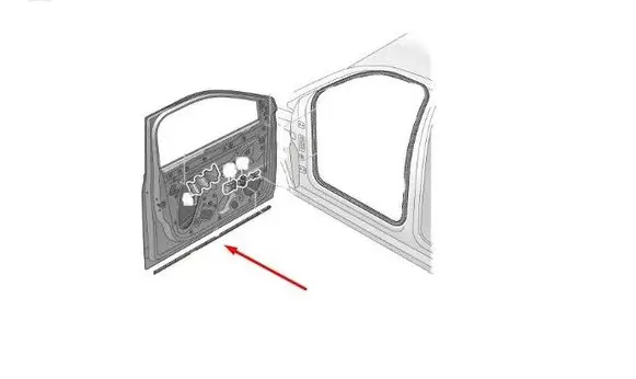 Volkswagen T-Roc Rear door rubber seal (on body) 2GA837652F