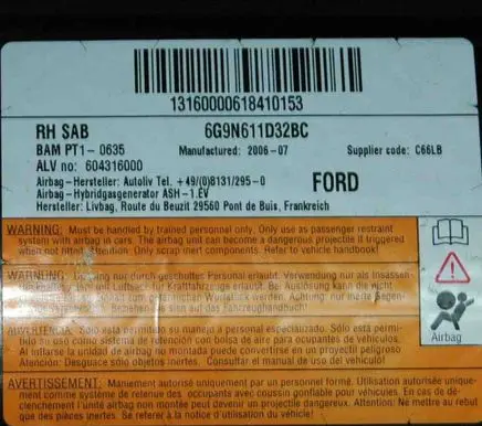 Ford Galaxy Seat airbag 6G9N611D32BC