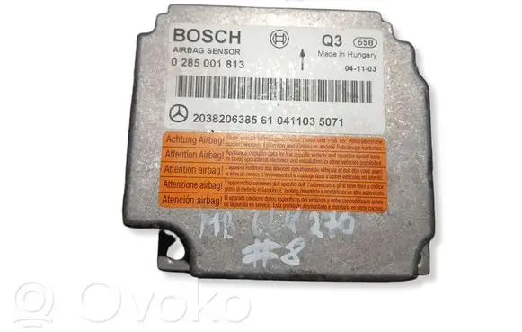 Mercedes-Benz CLK A209 C209 Airbag control unit/module 0285001813 2038206385