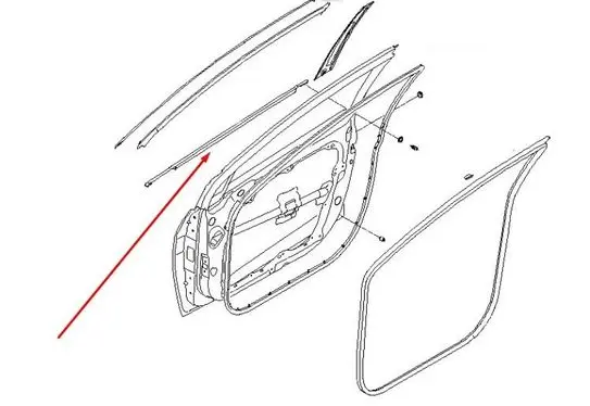 Hyundai i40 Front door windshield rail 822203Z000