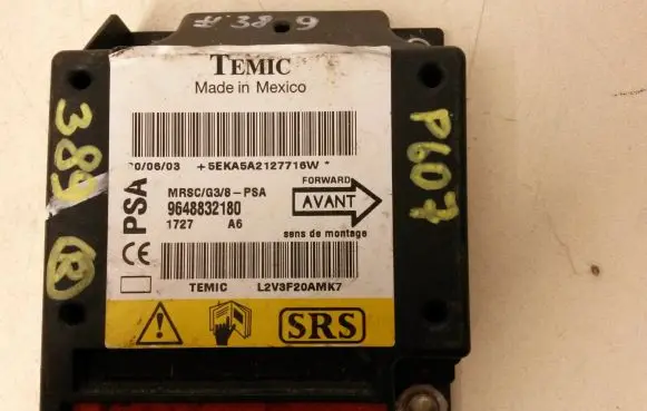 Peugeot 607 Airbag control unit/module 9648832180