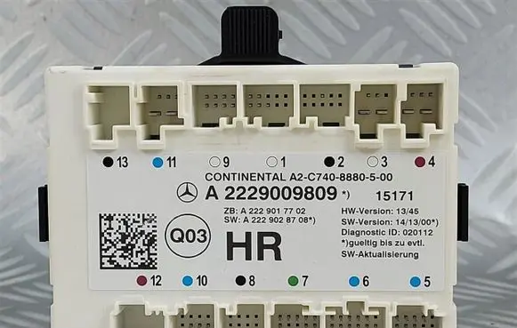 Mercedes-Benz S W222 Door control unit/module A2229009809