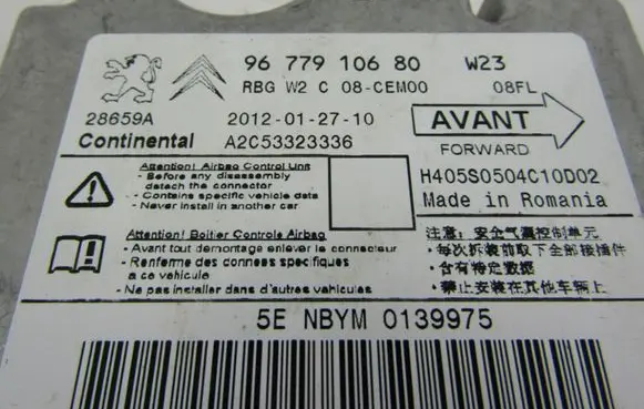 Peugeot 508 Airbag control unit/module 9677910680