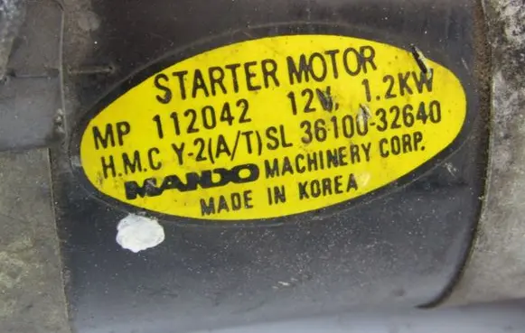 KIA Joice Starter motor 3610032640