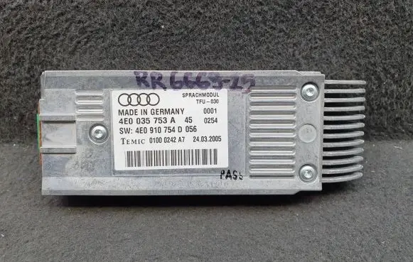Audi A8 S8 D3 4E Voice control module 4E0035753A 4E0910754D