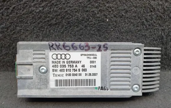 Audi A4 S4 B7 8E 8H Voice control module 4E0035753A 4E0910754S