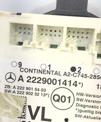 Mercedes-Benz C W205 Door control unit/module A2229001414 A2229023213 A2229015403