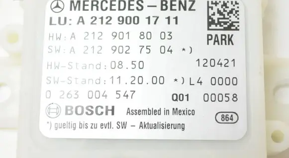 Mercedes-Benz E C207 W207 Parking PDC control unit/module A2129001711